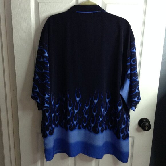 Vtg. Moon (Korean) XXL Flame button down, Retro, In the way of Guy Fieri, Bold - Picture 2 of 5